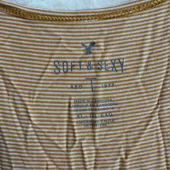 American Eagle Soft Striped Henley Tee - Picture 2 of 3